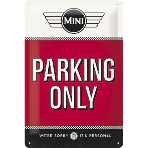 Tablou metalic - Mini Cooper - Parking Only - 20x30 cm