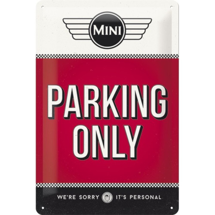 Placa metalica Mini Cooper - Parking Only - 20x30 cm