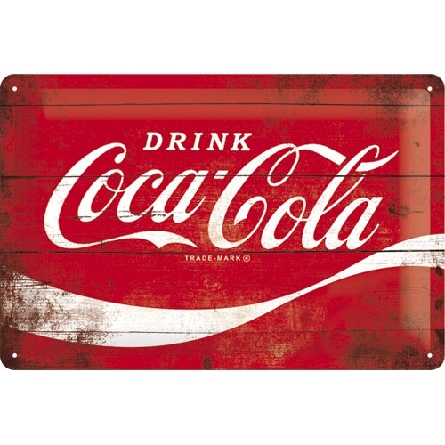 Tablou metalic - Coca Cola - Logo Red M - 20x30 cm