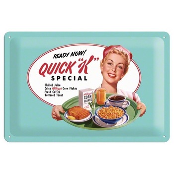 Tablou metalic - Kellogg's Quick Menu - 20x30 cm Tablou metalic - Kellogg's Quick Menu - 20x30 cm