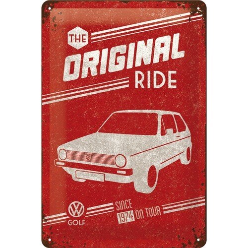 Tablou metalic - VW Golf - The Original Ride - 20x30 cm
