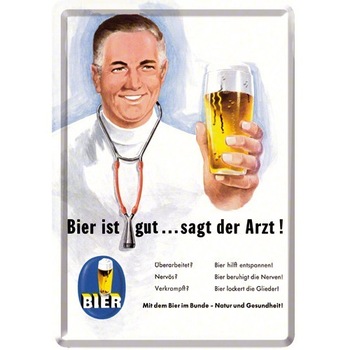 Tablou metalic - Bier - Doctor - 10x14 cm Tablou metalic - Bier - Doctor - 10x14 cm