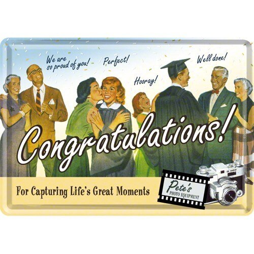 Tablou metalic - Congratulations - 10x14 cm