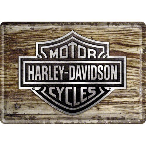 Tablou metalic - Harley Davidson - Wood - 10x14 cm