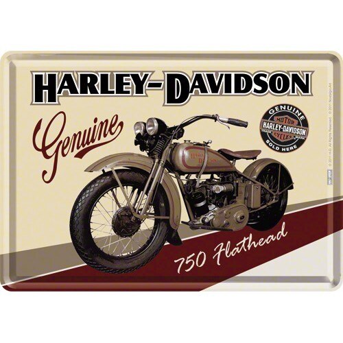 Tablou metalic - Harley Davidson Flathead - 10x14 cm