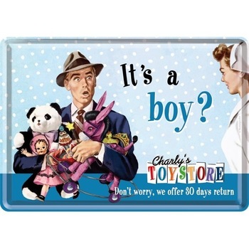 Tablou metalic - It's a boy? - 10x14 cm Tablou metalic - It's a boy? - 10x14 cm