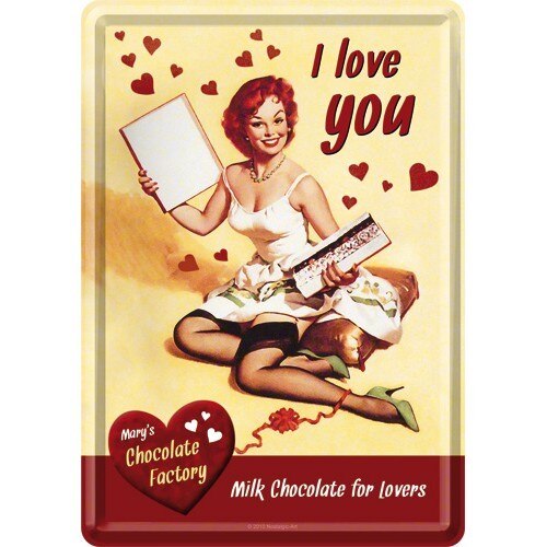 Tablou metalic - I love you chocolate! - 10x14 cm