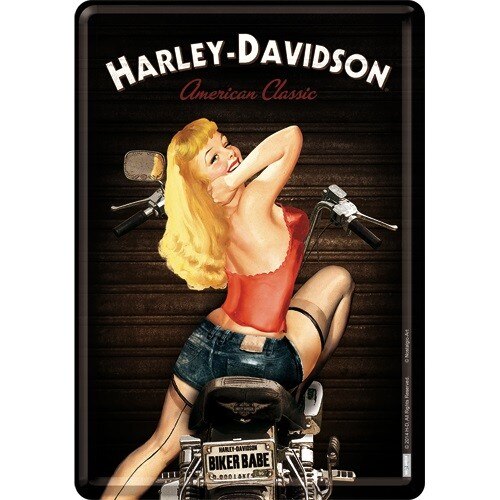 Tablou metalic - Harley Davidson - Biker Babe - 10x14 cm
