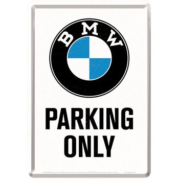 Tablou metalic - BMW - Parking Only - 10x14 cm Tablou metalic - BMW - Parking Only - 10x14 cm