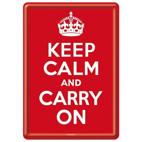 Tablou metalic - Keep Calm and Carry On - 10x14 cm