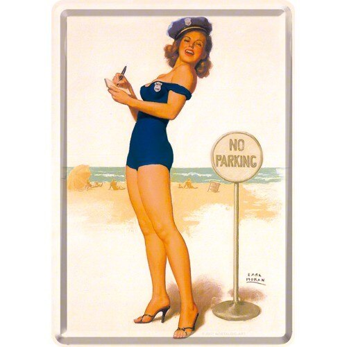 Tablou metalic - Pin Up - No Parking - 10x14 cm