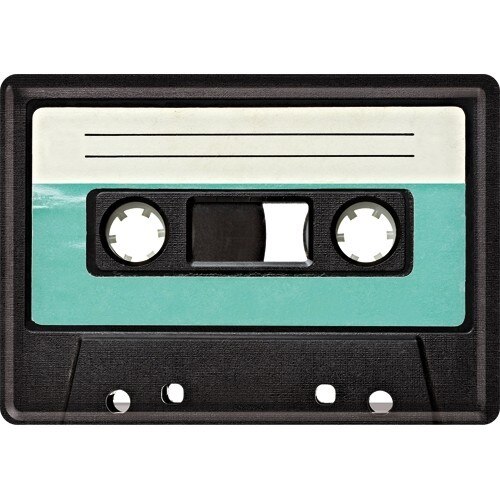 Tablou metalic - Retro Cassette - 10x14 cm
