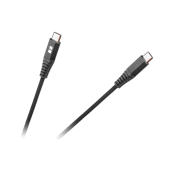 Cablu USB tip C - USB tip C 100 cm negru Rebel RB-6003-100-B