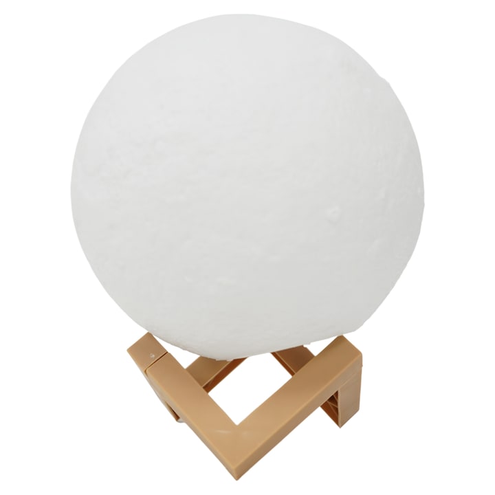 Flippy Holdfény Lámpa, 3D Hold, Többszínű LED fény, 7 szín, Színváltás Érintéssel, Elemes, Akkumlátor nélküli, Műanyag állvánnyal, 20 cm