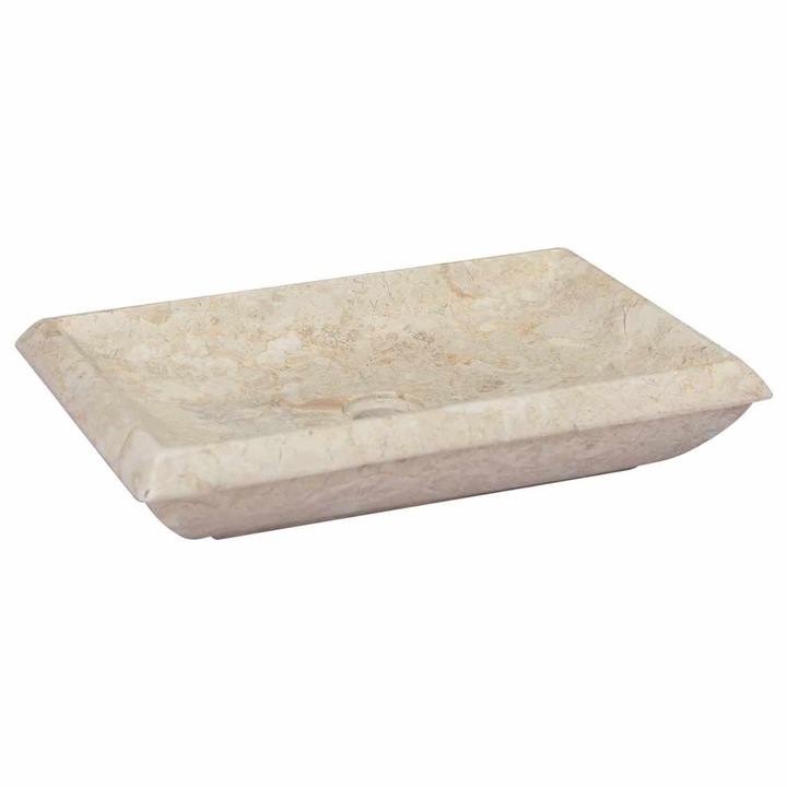 Chiuveta vidaXL, crem, 50x35x10 cm, marmura, 21 kg