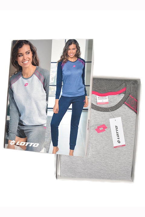 Pijamale dama, Lotto, Bumbac, Gri, XL