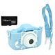 Zola gyerekkamera, HD képernyő, 2 hüvelykes, USB töltés, 5 játék, 16 GB-os memóriakártya, védőburkolat, cica modell, kék