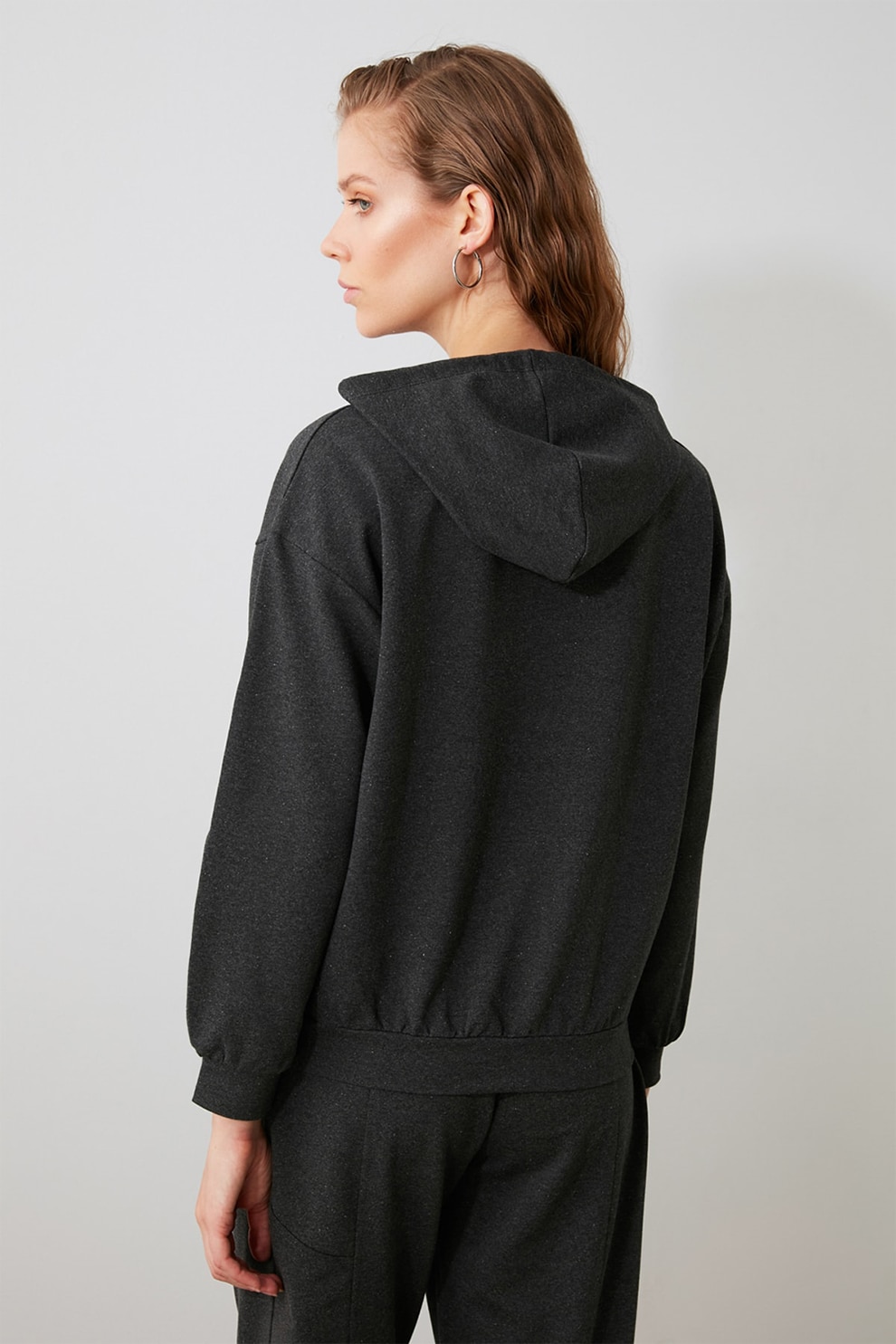 Trendyol, Set de hanorac si pantaloni sport crop 2 piese eMAG.ro