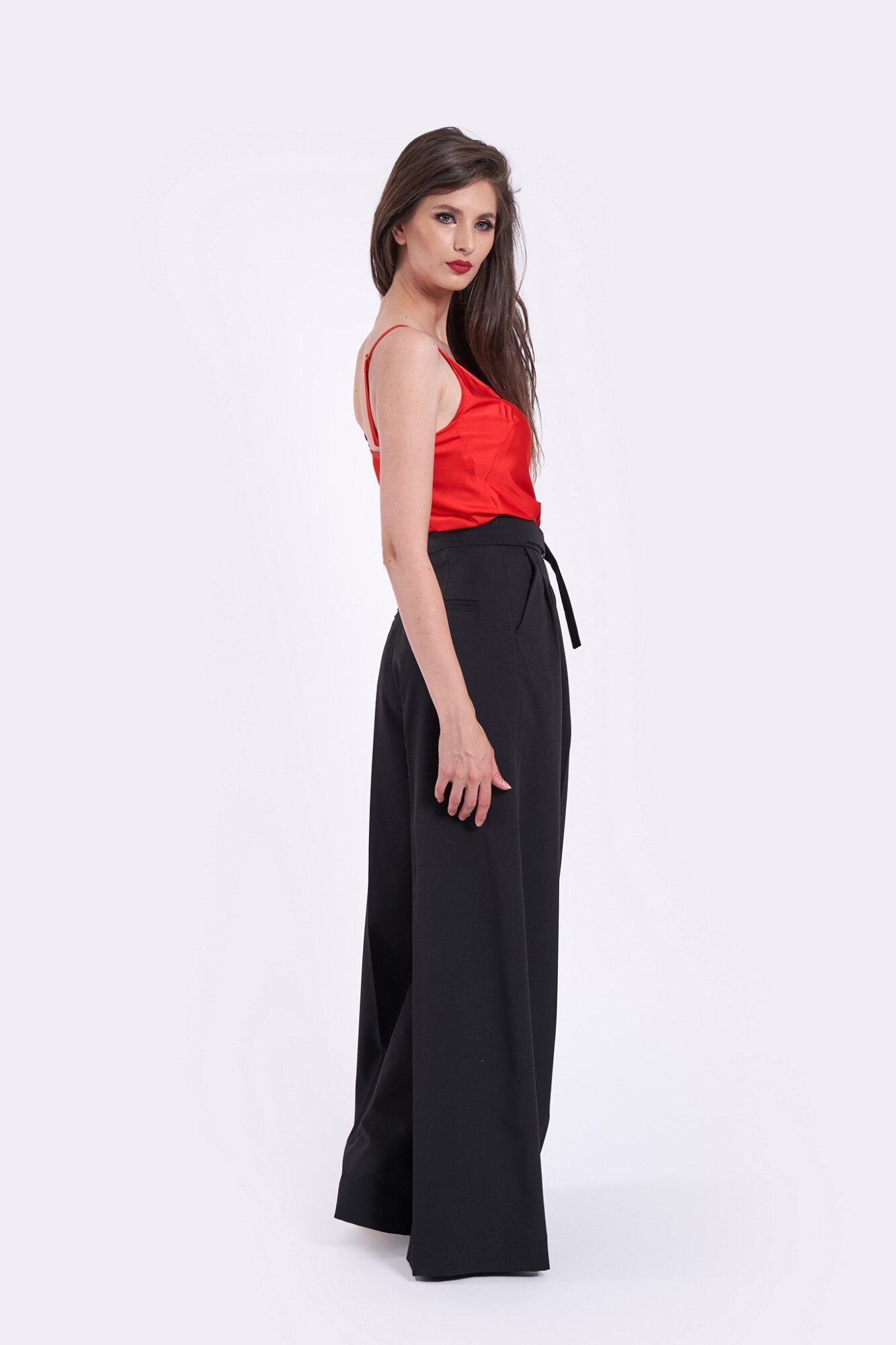 Панталон Palazzo с джобове, Idyllic Studio, черен, 34 - eMAG.bg