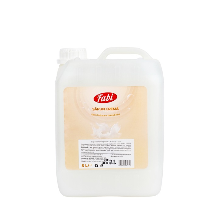 Sapun lichid crema, Fabi, 5L, pentru piele sensibila