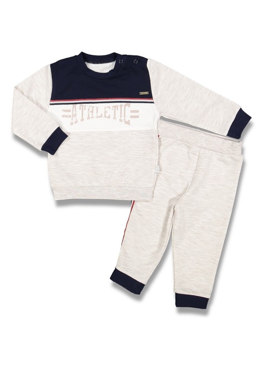 Set compleu copii Athletic, Motat, 2 piese, 100% bumbac, albastru