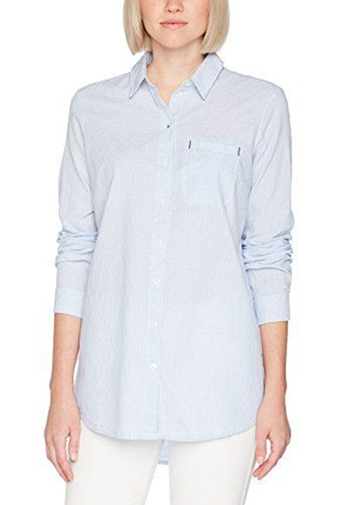 S.Oliver női ing 181259453 10-17, finom csíkos, pamut, kék/fehér, 42/XL