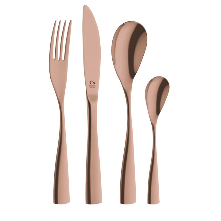 Set de tacamuri inox rosegold 24 piese, 6 persoane, Bocholt Carl Schmidt Sohn 080181