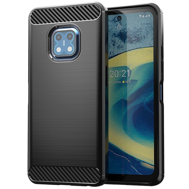 Кейс за Nokia XR20, Techsuit Carbon Silicone, черен