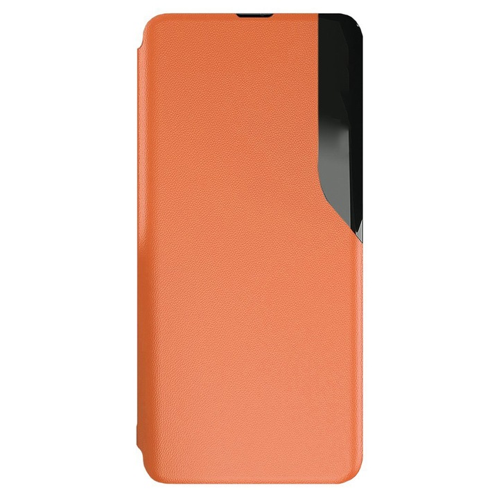 Калъф книга Smart Look, съвместим с Xiaomi Mi 10T Lite, Slim Flip, Window View, High-Class Design, Eco leather, Orange