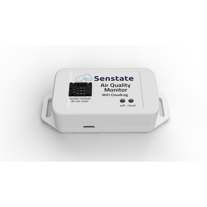 Облачно базиран монитор на температура и влажност Senstate IAQM, Бял
