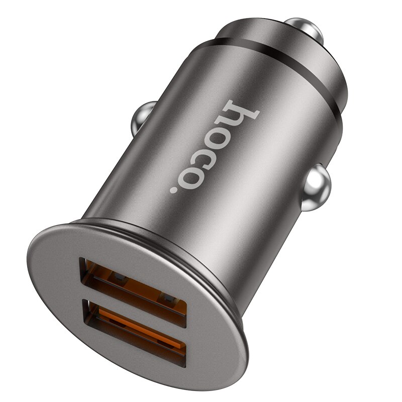 Incarcator Auto HOCO NZ1 Developer, Quick Charge, 36W, 2 X USB, Gri ...