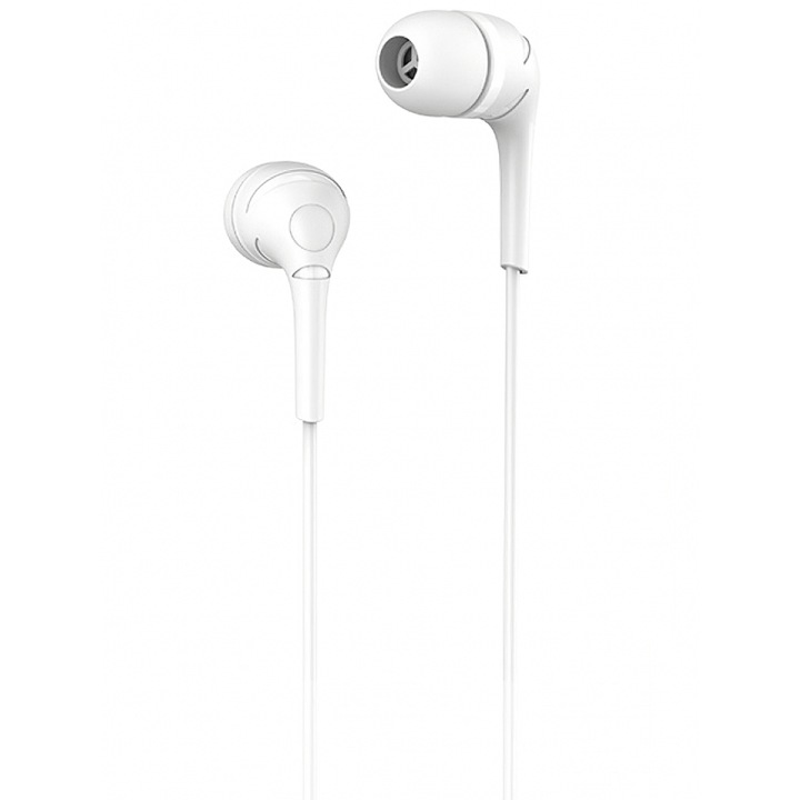 Casti In-Ear HOCO Drumbeat M40, Cu microfon, 3.5 mm, Alb