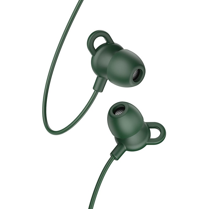 Casti In-Ear HOCO M89 Comfortable, Cu microfon, 3.5 mm, 1.2m, Somn, Verde
