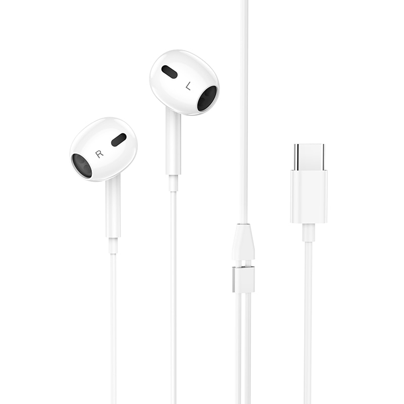 Casti In-Ear HOCO BM30 Max, Cu microfon, USB Type-C, 1.2m, Alb