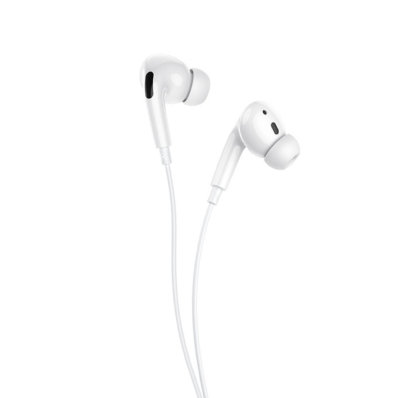 Casti audio In Ear, microfon incorporat si control volum, conector Jack 3.5mm, BM30 Pro, 1.2m lungime, Alb