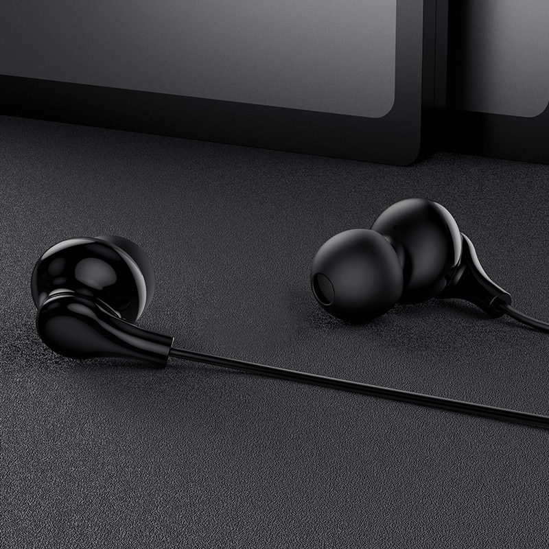 Casti In-Ear Borofone BM59 Collar, Cu microfon, 3.5 mm, 1.2m, Negru