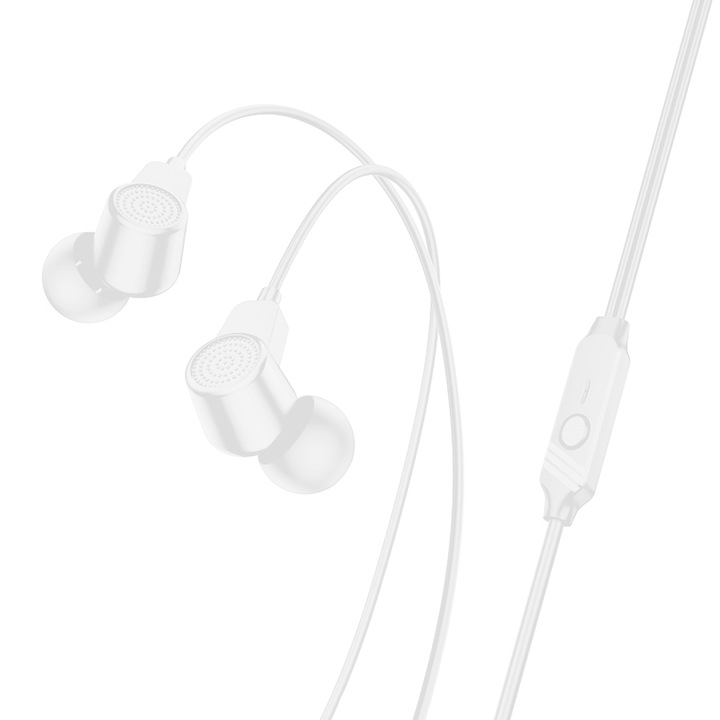 Слушалки In-Ear Borofone BM64 Goalant, С микрофон, 3.5 мм, Бял