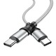 Кабел за данни и зареждане USB Type-C към USB Type-C HOCO Exquisito X50, 1 м, PD100W, Сив