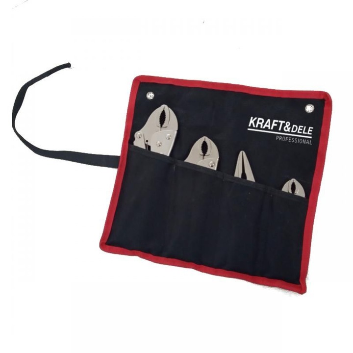 4 darabos rögzítő fogó készlet, Kraft&Dele KD10338, morse típus, 1,2 kg