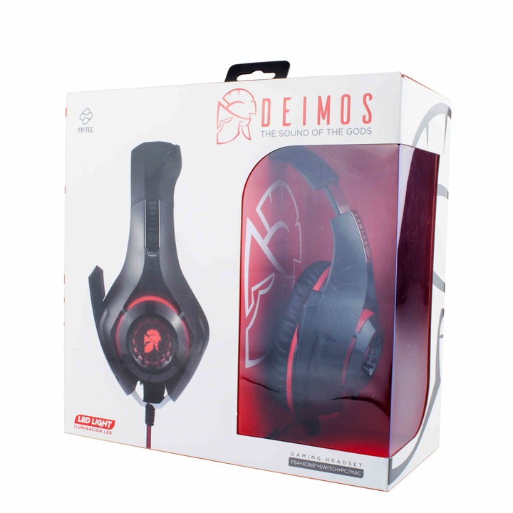 Casti gaming, FR TEC, Negru/Rosu