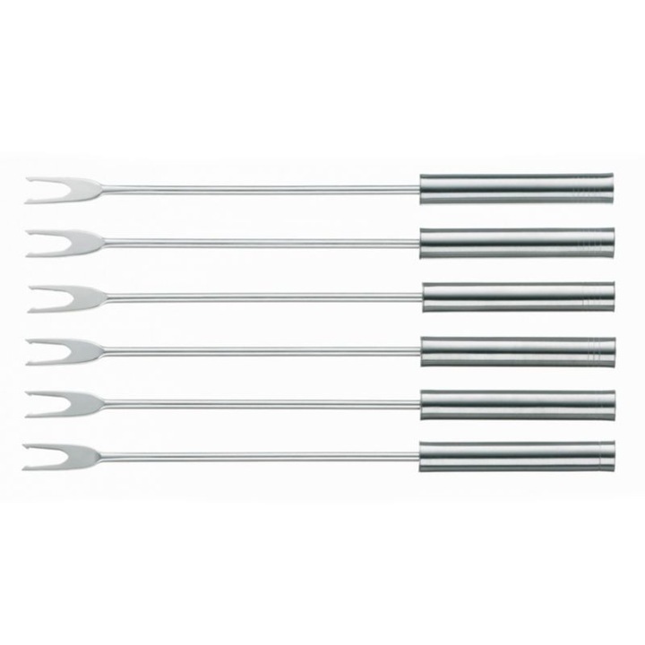 Set 6 x furculite gratar Belana, Otel inoxidabil, 24.5 cm, Argintiu