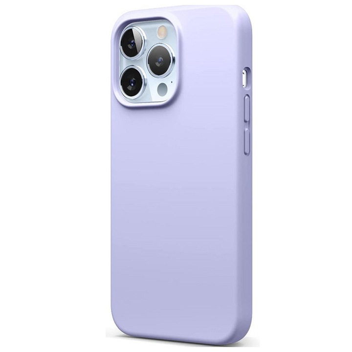 SILKASE tok Apple iPhone 13 Pro-hoz, puha szilikon, levendula színű