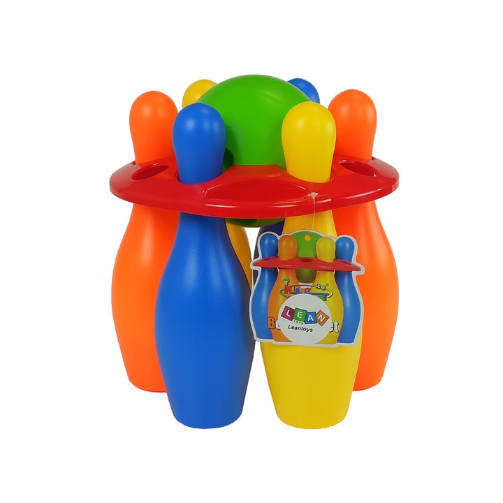 Детски комплект за боулинг, 6 топки, 26 см, LeanToys, 9280