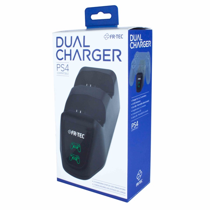 Incarcator dublu Ps4, FR TEC, Negru