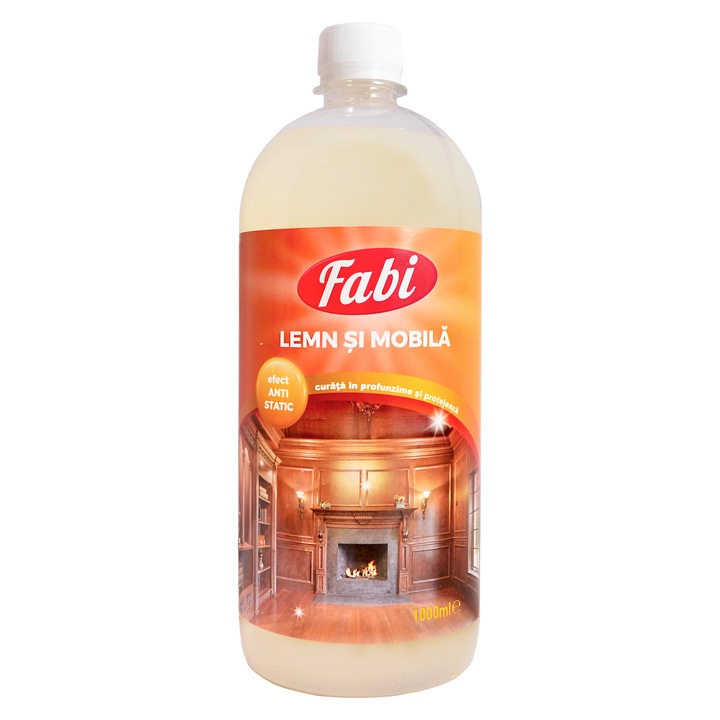Detergent profesional pentru lemn si mobila, Fabi, 1L, concentrat, curata si protejeaza