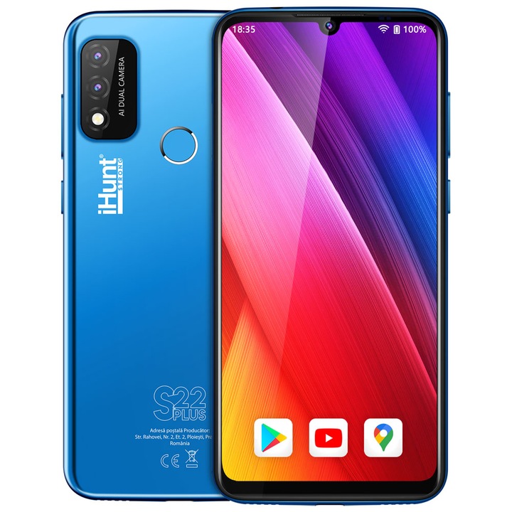 iHunt S22 Plus mobiltelefon, Dual SIM, 16 GB, 2 GB RAM, 4G, kék