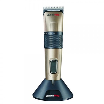 Masina de tuns BabylissPro Cut-Definer 862E, 5 reglari de tunsoare din rotita centrala, 8 piepteni de ghidaj, Lama fixa si lama mobila din otel inoxidabil, Bej