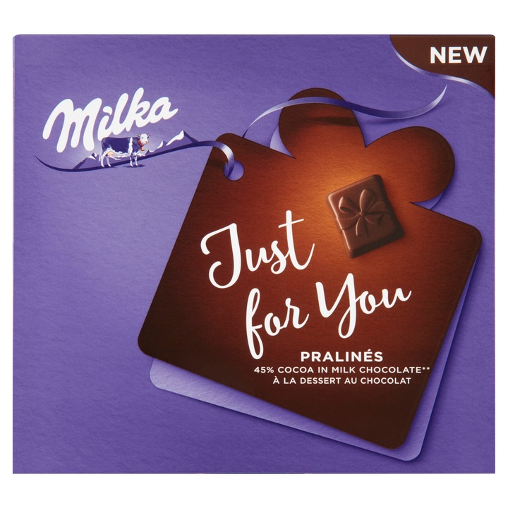 Milka Just for You tejcsokoládé praliné kakaós krémtöltelékkel, 110 g