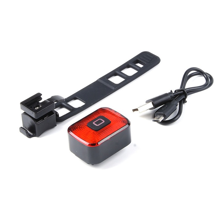 Stop bicicleta Y020, PC/Aluminiu, 80Lm, 150 m, 450mAh, 70.9g, 42x27.8x26 mm, Rosu