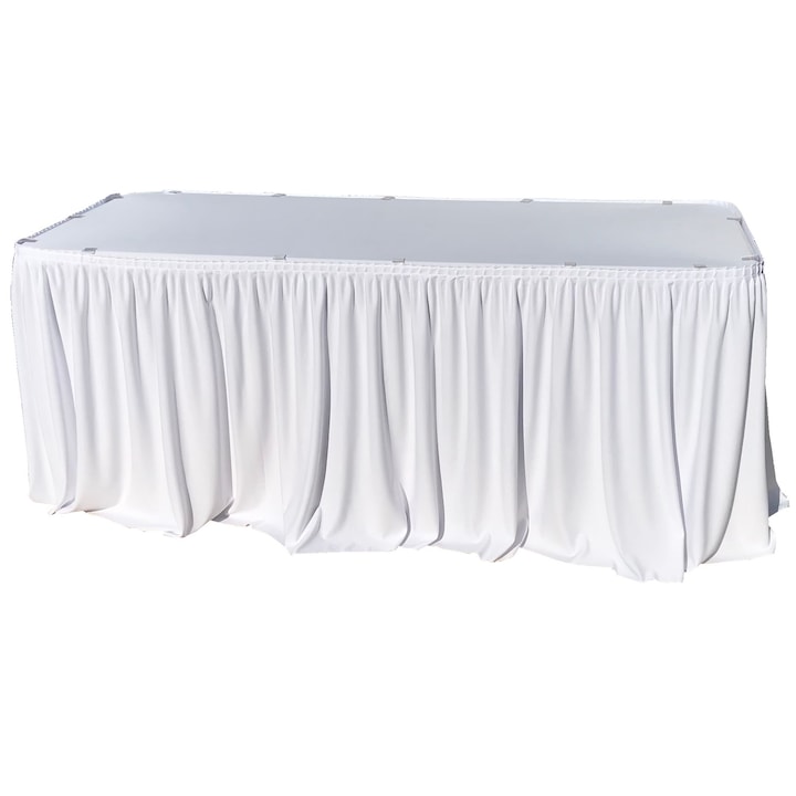 Abrosz, téglalap alakú asztali szoknya CULINARO 180x76xH74cm vendéglátás, rendezvények, fehér, L 514cm